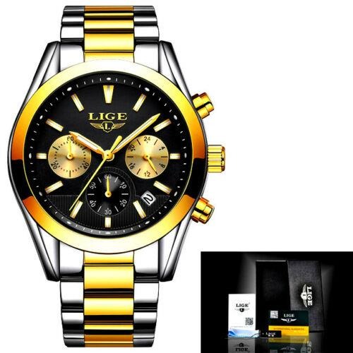 LIGE 9872 Waterproof  Chronograph Sport Watch For Men