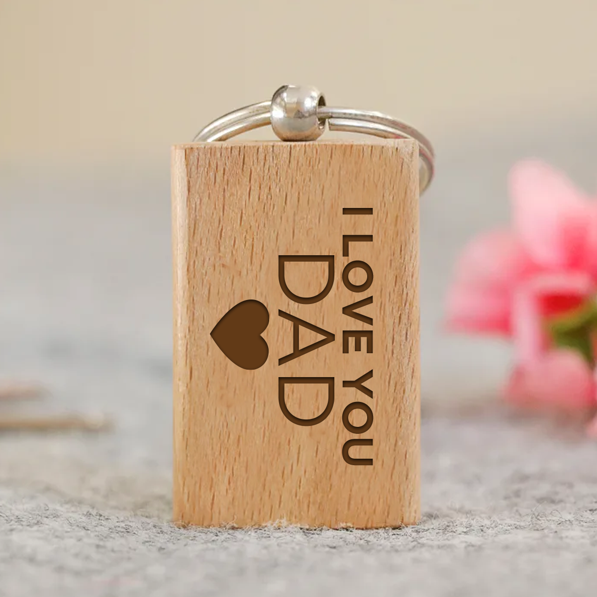 Personalized Wooden Keyring for Father's Day | stygen