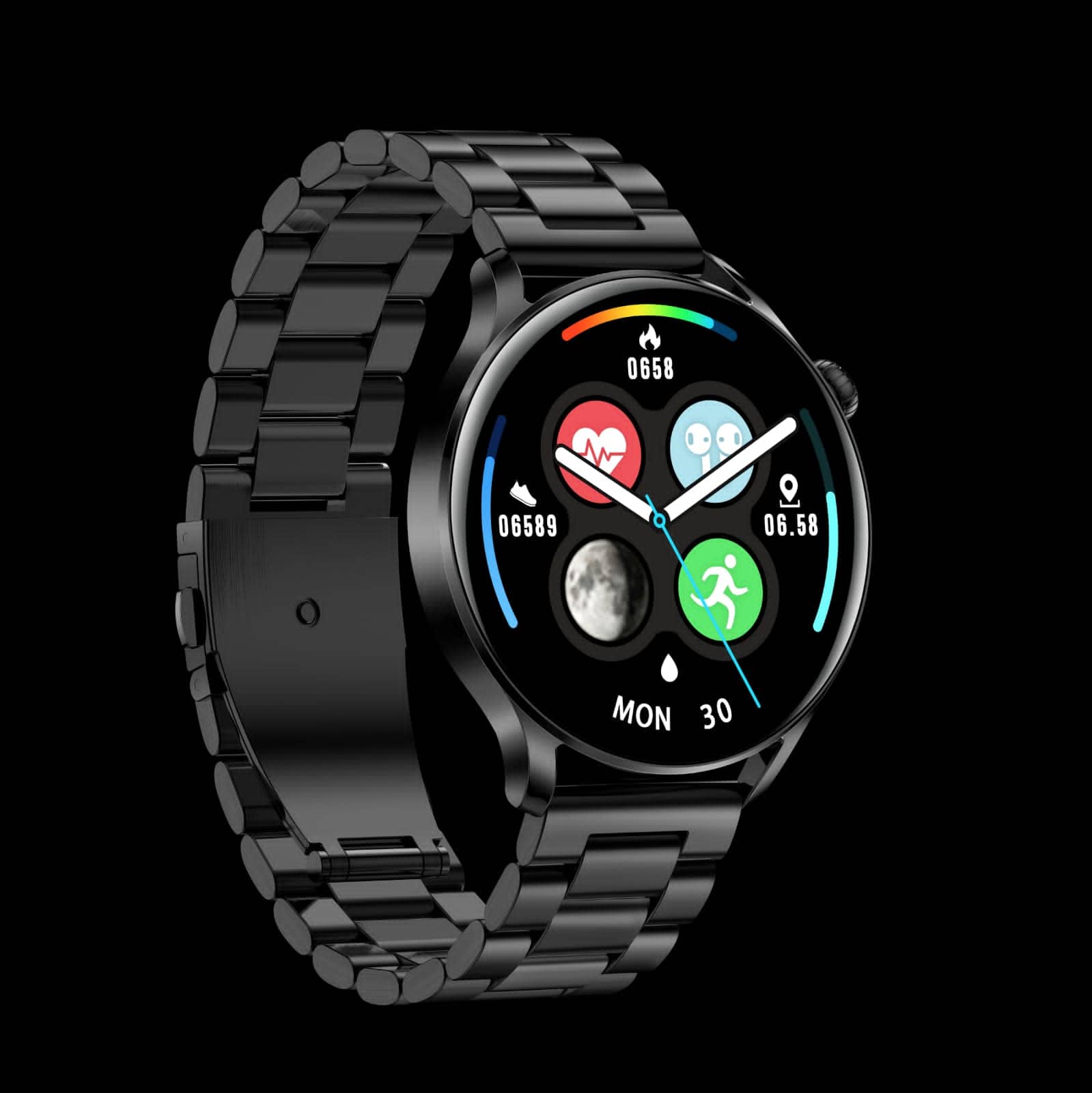 New  Voice Call Smartwatch AK 37 Smart Watch, BT Call heart rate blood pressure  Watch Full Black