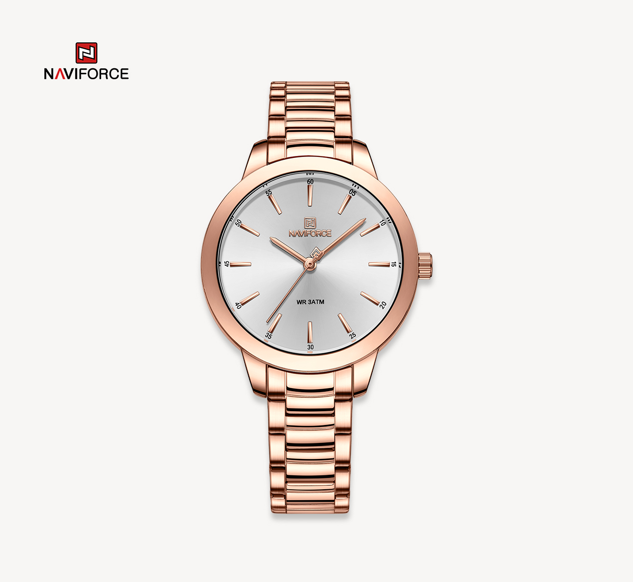 NAVIFORCE Ladies High Quality Quartz Watch White Dial