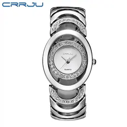 CRRJU Very Posh Ladies Silver Color Watch Brand New Luxury Ladies Watch Designer Gift