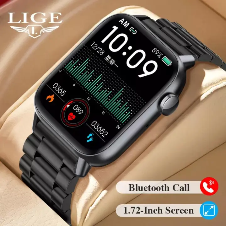 LIGE Men Bluetooth call Fitness Tracker Blood Pressure Smart Watch(STGLW079)