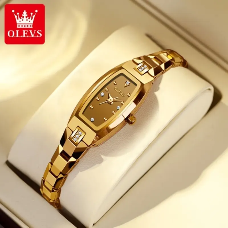 OLEVS Luxury Imported Movement Gold Waterproof Women Wrist Watch