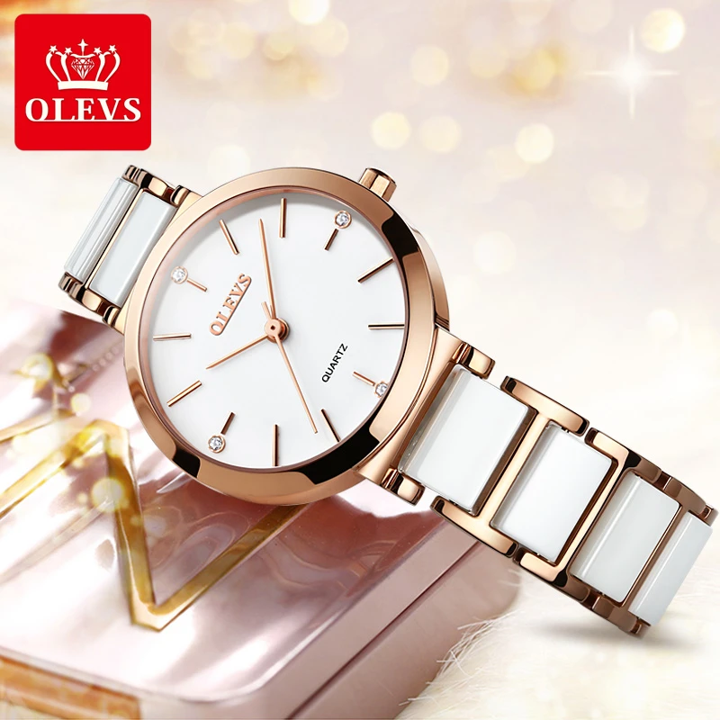 Olevs  Stainless Steel Analog Wrist Watch For Women - White