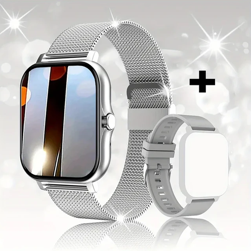 Silver Color Full Touch Screen Fitness Tracker Bluetooth Call Smart Watch