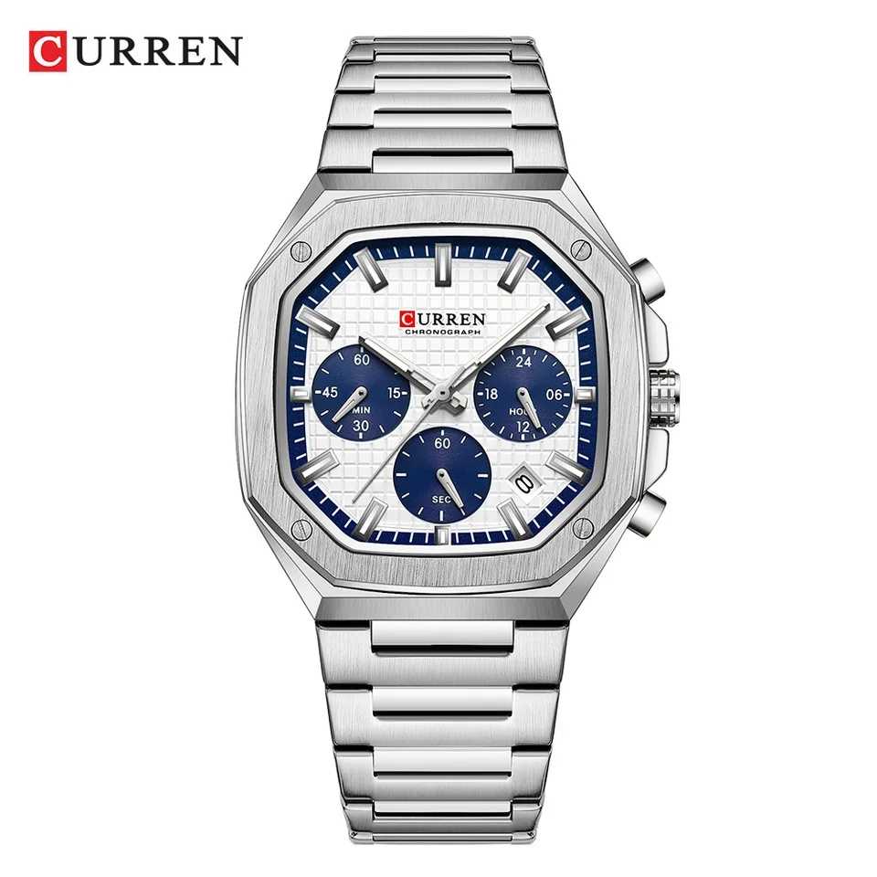 CURREN 8459 Original Brand Stainless Steel Wrist Watch For Men